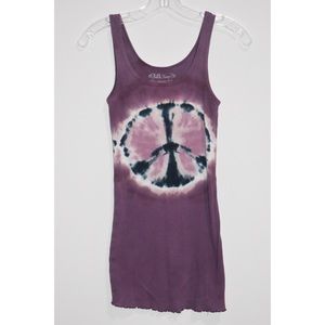 Peace Sign Purple Tie Dye Tank Top Lol Vintage